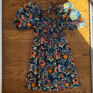 Cleobella Multicolor Floral Puff Sleeve Dress